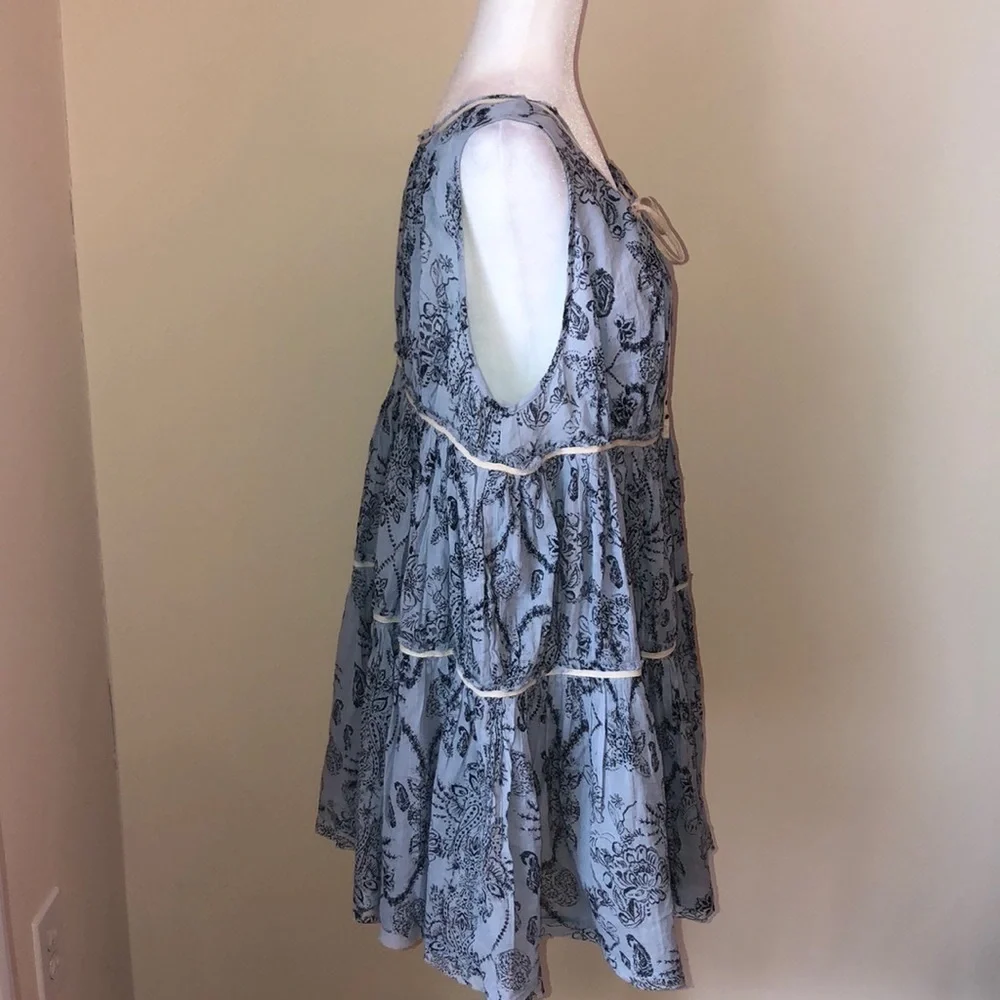 Free People Sundown Nightie Mini Dress Blue - Picture 11 of 16